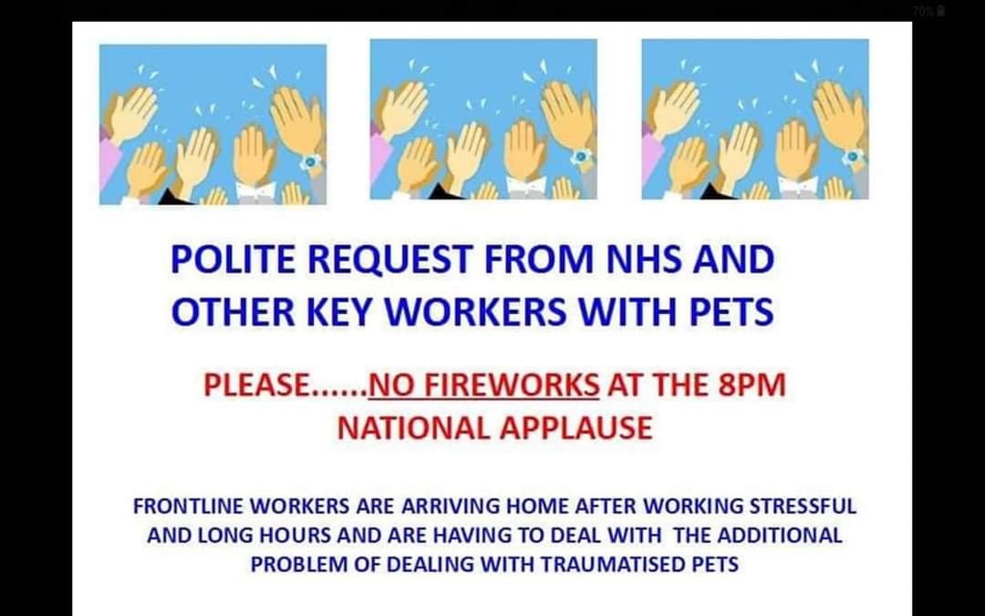 blueskies_me's tweet photo. NO #Fireworks  tonight, pleeease  🙏 
Some consideration for others is greatly appreciated  we are all having a shit time to some degree I  this pandemic, pls don't make it worse. #fireworkskillanimals #fireworkspetrifyanimals @FireworkFAB  #clapforNHS #clapforheroes @NEHFCCG https://t.co/ua8NppaYCX