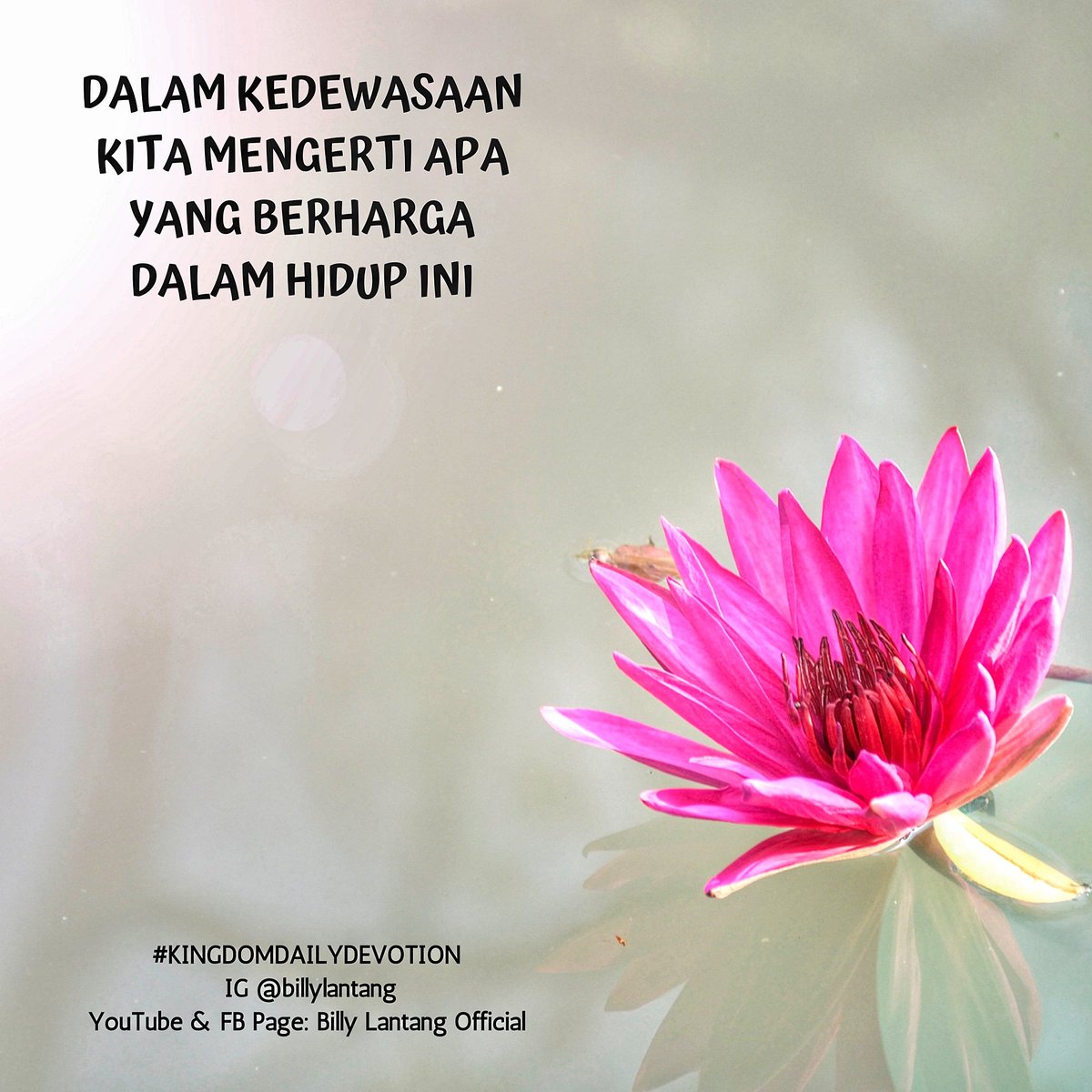 BillyLantang's tweet photo. Baca #KingdomDailyDevotion di YouTube Channel : BillyLantangOfficial https://t.co/DkHtICtEk4