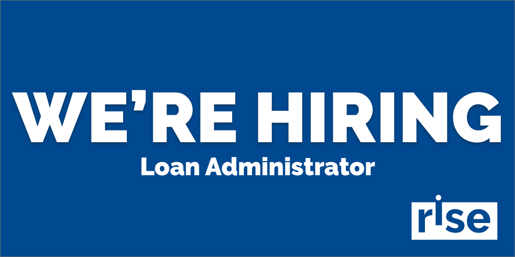 RiseHelps's tweet photo. Rise is hiring! We're recruiting a new Loan Administrator to join our awesome team. Learn more: https://t.co/RdkL3G9Fs8
#risehelps https://t.co/D8As6fAPpy