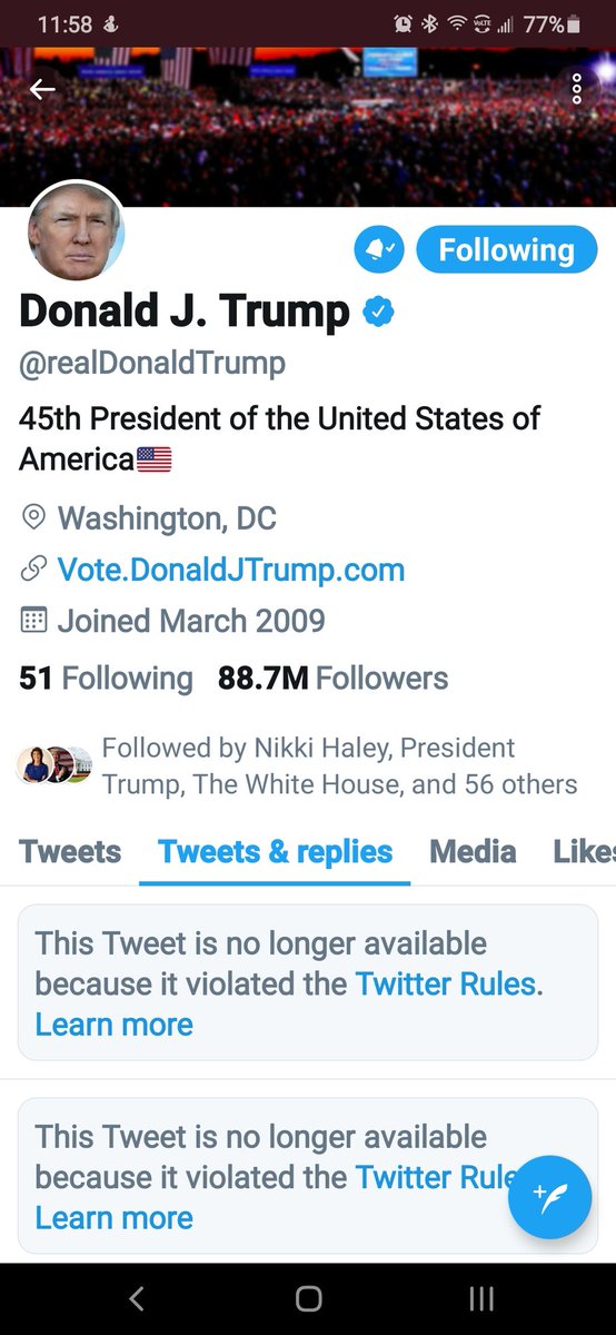 Permanently band from tweet and facebook...