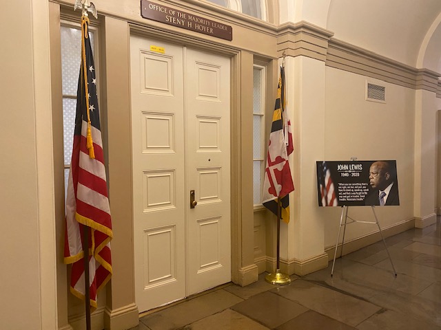 While rioters shamefully destroyed this tribute to my brother John Lewis yesterday, let his words continue to echo in the halls of Congress and in our hearts. Let us always stand up, speak up, and speak out against injustice and for our democracy.