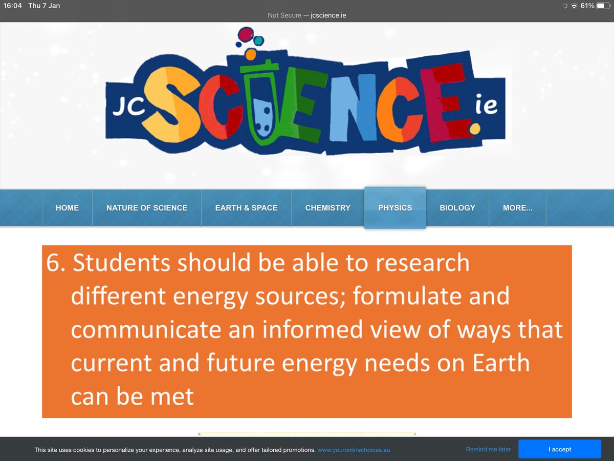 Free) Jcscience - this is a website that directly links learning outcomes to relevant videos. Great for saving time trawling through websites/YouTube looking for appropriate videos. also has some links to science articles.