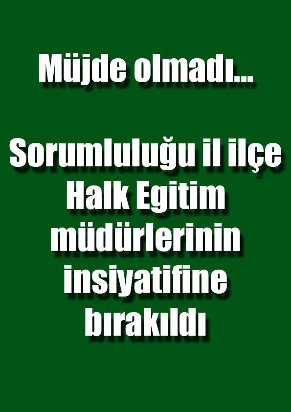 UstaÖğrtciye MüjdeOlmadı <a href="/RTErdogan/">Recep Tayyip Erdoğan</a> <a href="/kilicdarogluk/">Kemal Kılıçdaroğlu</a> <a href="/meral_aksener/">Meral Akşener</a> <a href="/ziyaselcuk/">Ziya Selçuk</a> <a href="/lutfielvan/">Lütfi Elvan</a> <a href="/emrullahisler/">Emrullah İŞLER</a> <a href="/_aliyalcin_/">Ali YALÇIN</a> <a href="/kamilaydinmhp/">Prof.Dr.Kamil Aydın</a> <a href="/tcbestepe/">T.C. Cumhurbaşkanlığı</a>  <a href="/mebhbogm/">MEB Hayat Boyu Öğrenme Genel Müdürlüğü</a> <a href="/HMBakanligi/">T.C. Hazine ve Maliye Bakanlığı</a> <a href="/safran1958/">Mustafa SAFRAN</a> <a href="/tcmeb/">Millî Eğitim Bakanlığı</a> @FOXhaber