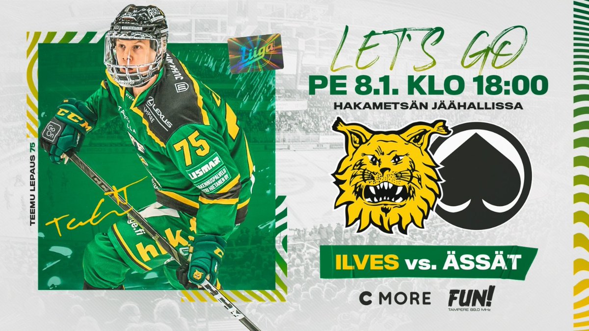 ilveshockey's tweet photo. Perjantai on juhlapäivä!

Huomenna Hakametsään saapuu vieraaksi Porin Ässät! Ottelua voi seurata tuttuun tapaan @CMoreSportFi ja @FunTampere kautta!

⚠️ #IlvesPregame lämmittää padan valmiiksi klo 17:10 alkaen. 🥘

📝 Lue lisää: https://t.co/DGB6KcU9MX

#Ilves #Liiga https://t.co/pjvtSEwkPz