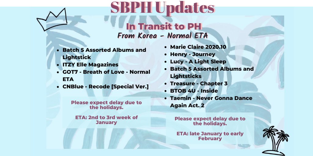 sseuniebeomph's tweet photo. ๐ด #SBPHUpdates ๐ด
๐๐ป In Transit to PH Items
๐๐ป KR Address Arrivals
if I missed out on anything or need any clarifications, please donโt hesitate to contact me ๐ https://t.co/Y2eSShreoE