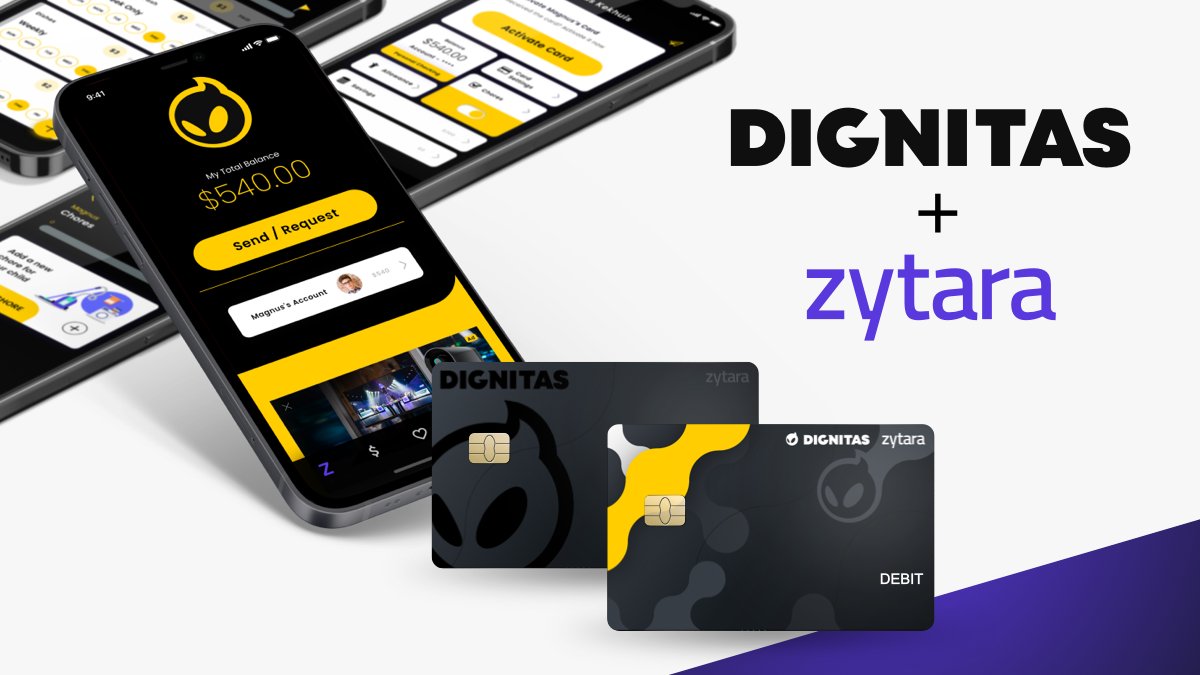 dignitas's tweet image. We know you all want #Digi in your pocket, so we're making debit cards!

We're proud to announce our partnership with @zytarahq!

✅Custom Payment App
✅Limited Edition Debit Cards
✅Cash Giveaways
✅Financial Education

Join the waitlist!

📝dig.link/Zytara