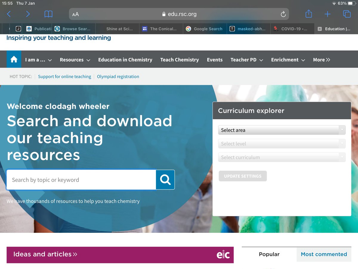 (Free) RSC - have an abundance of free resources in helping teach chemistry topics, including a huge range of videos to help you teach topics, or for kids to do some small experiments themselves from home!  https://edu.rsc.org&nbsp;