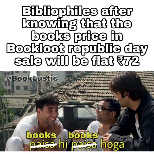booklustic's tweet photo. Yeh bhi thik hai😅
See you all at Republic Day flat 72 sale.
https://t.co/wkKAamMBew
#booklustic #bookloot #bibliophile #lowestpriceever https://t.co/tzrdUojZbk