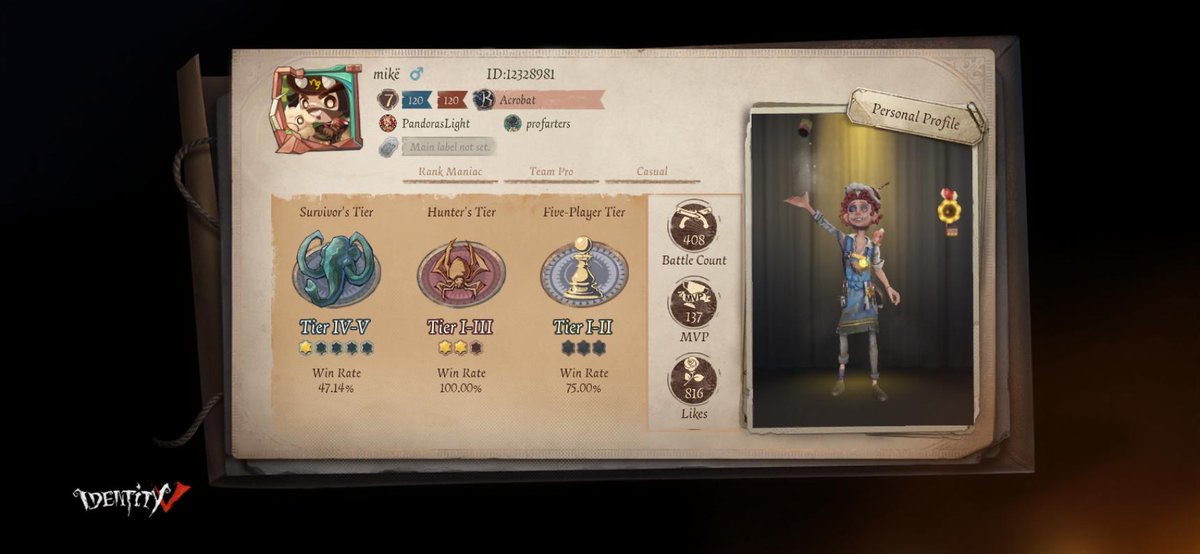 CentralFart's tweet photo. I'm playing Identity V. Fancy a game? https://t.co/sYCYozB6UT