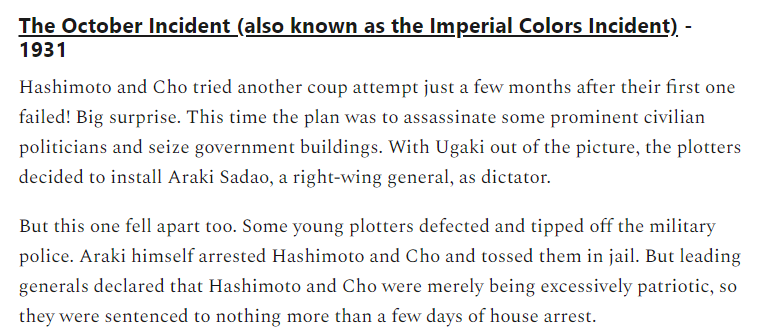 4/The coup plotters weren't really punished, so they just tried again a few months later. Some of their co-conspirators ratted them out and they failed again.But AGAIN THEY WEREN'T PUNISHED! People defended them, saying they were simply too patriotic. 