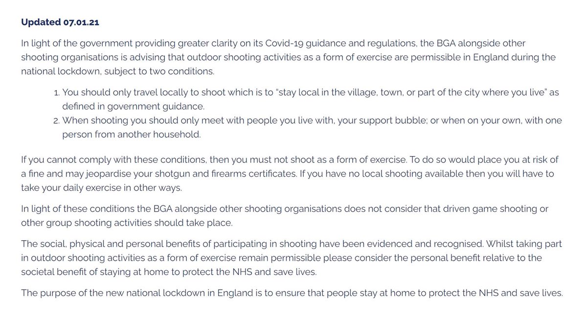 Update to the guidance for shooting.
britishgamealliance.co.uk/covid-19-joint… #COVID