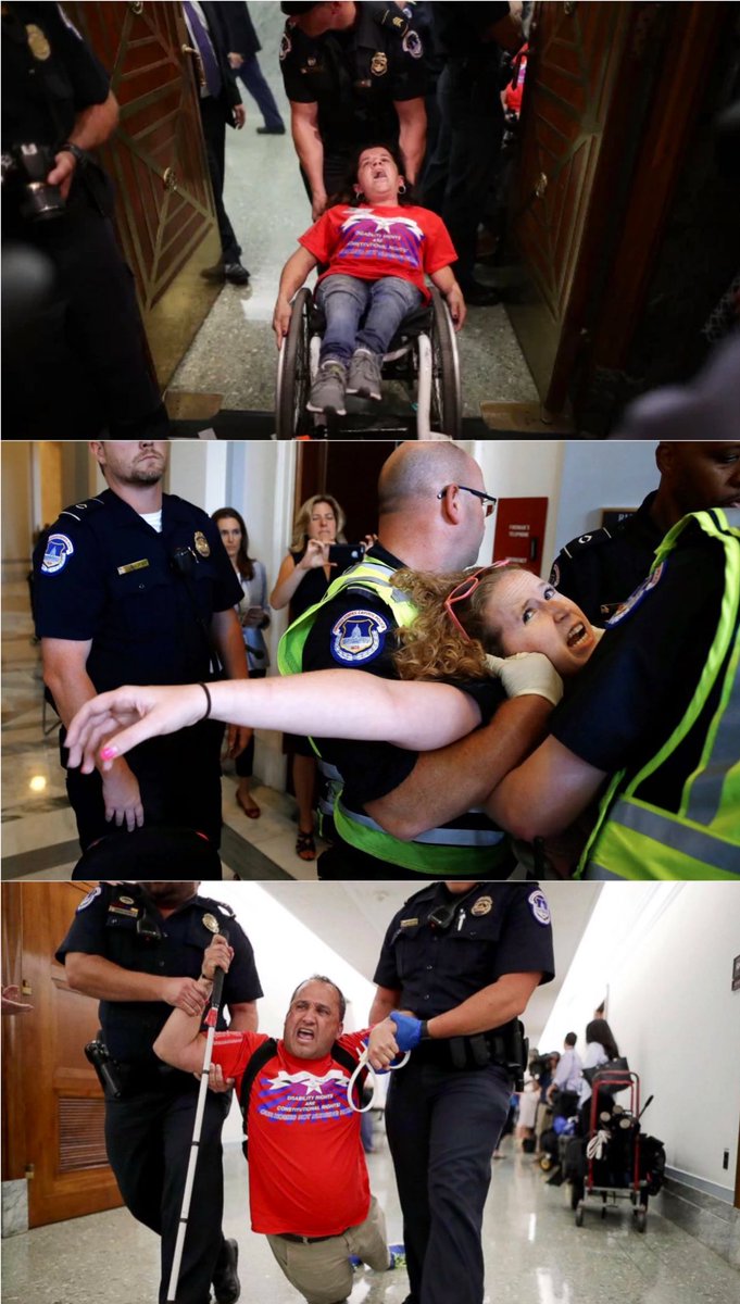 That time the #CapitolPolice arrested 180 disability activists for protesting efforts to repeal their healthcare <a href="/IrmaRaste/">IrmaRaste ✨ InfluenceThroughStorytelling™</a> #CapitolRiots #WashingtonDC #CapitolBuilding #USCapitol #DomesticTerrorists