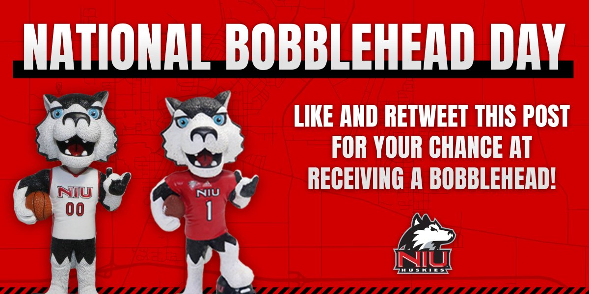 NIUAthletics's tweet image. It's #NationalBobbleheadDay! Have you missed out on one of our @NIU_VictorE bobbleheads from the past couple years? Now is your chance!

Like and RT this post for your chance to receive one. One lucky winner will receive one through the mail.