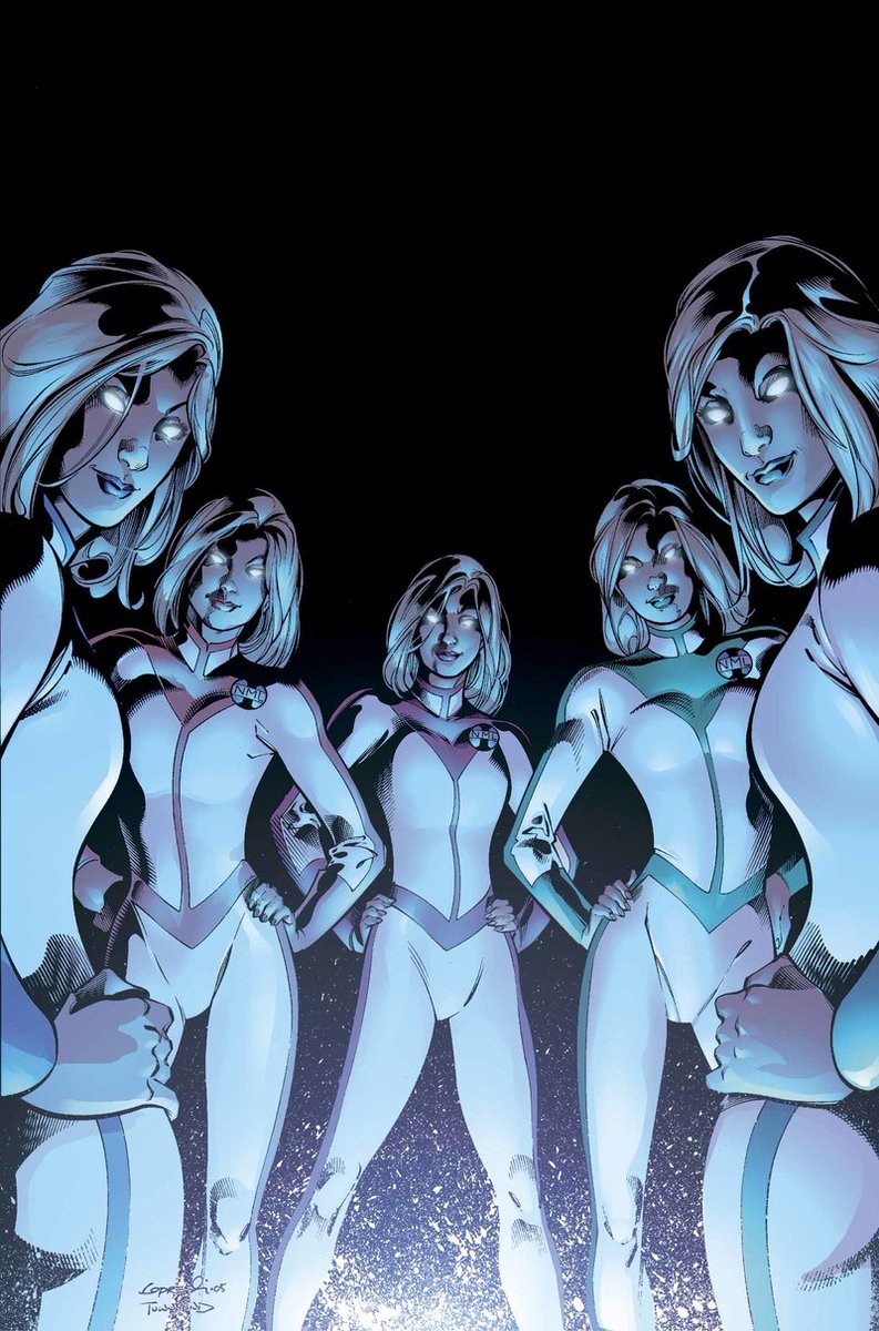 RandyS0725's tweet photo. Sophie, Phoebe, Mindee, Celeste & Esme are the #StepfordCuckoos, quintuplet mutant sisters cloned from #EmmaFrost; they have her telepathic powers & diamond form, as well as a hive mind; this psychic #FiveInOne (#ThreeInOne, for a time) is invaluable, in aiding the #XMen! #Marvel https://t.co/4Y0THsz0Iz