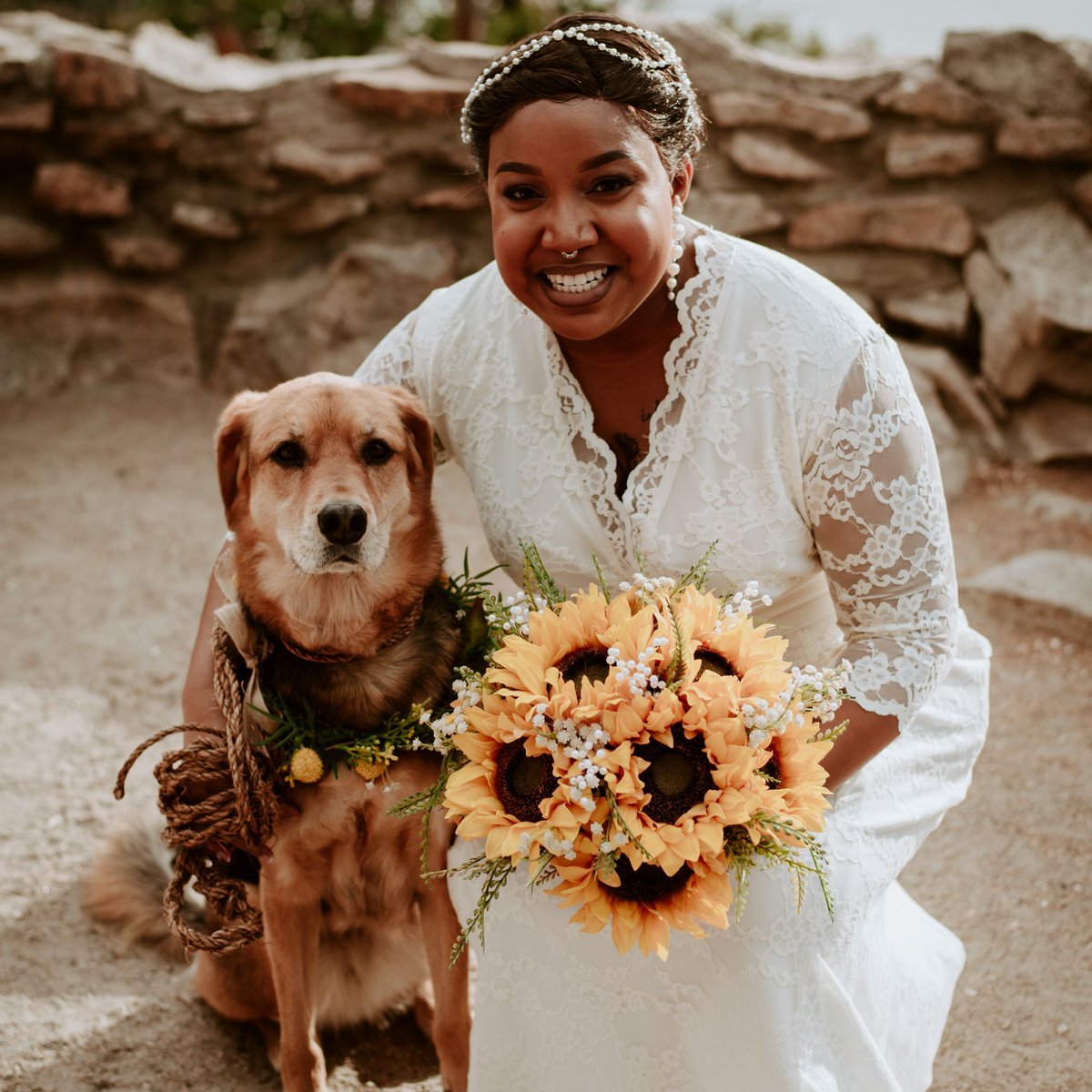CompassRoseFlo1's tweet photo. Sally's dog had a good time at their elopement, we promise! 
Photo: KJean Photography https://t.co/9kJxPmvZjE