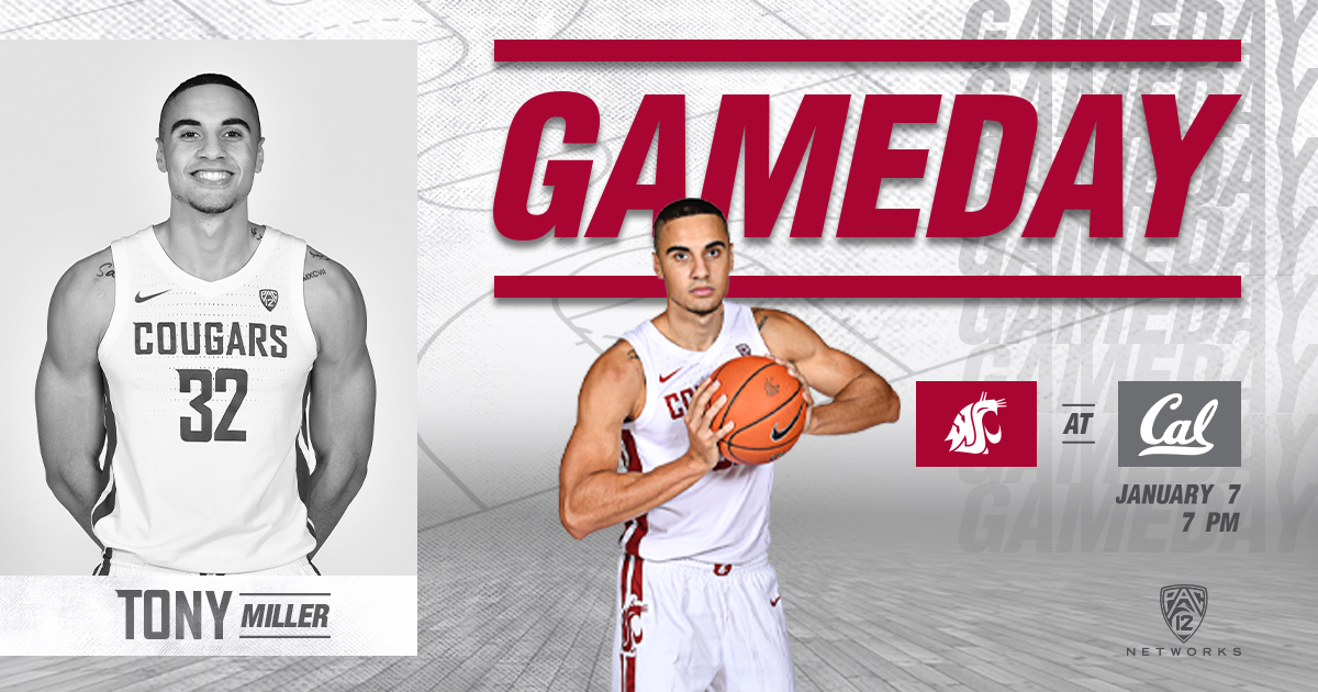 WSUCougarsMBB's tweet photo. |   𝑮𝑨𝑴𝑬 10  |

🆚| @CalMBBall  
🕖| 7 pm
🏟️| Haas Pavilion
📺| @Pac12Network
📱| https://t.co/Vd3awjCkOO
📻| https://t.co/aMWimcsMok
📊| https://t.co/eJ3klmfMPw

#GoCougs https://t.co/PxSzJITzm3