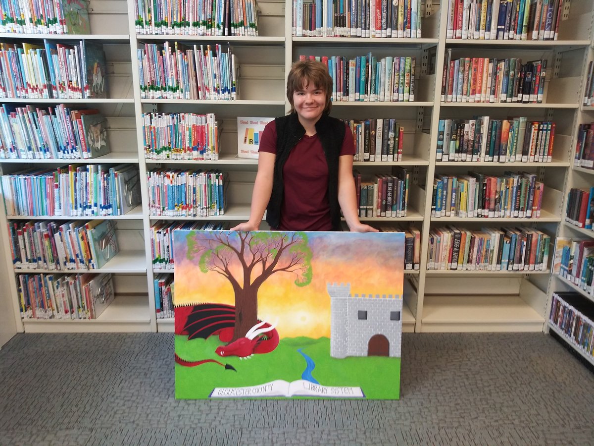 GCLS would like to both congratulate and thank Malin Corthright, for selecting GCLS' Swedesboro Library for her Girl Scout Silver Award project!

The painting showcases Malin's love of fantasy &amp; the importance of reading. The painting will be displayed in the library.