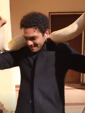 آسر ياسين يحمل ثعبانا فى كواليس فيلم "تراب الماس".. فيديو وصور