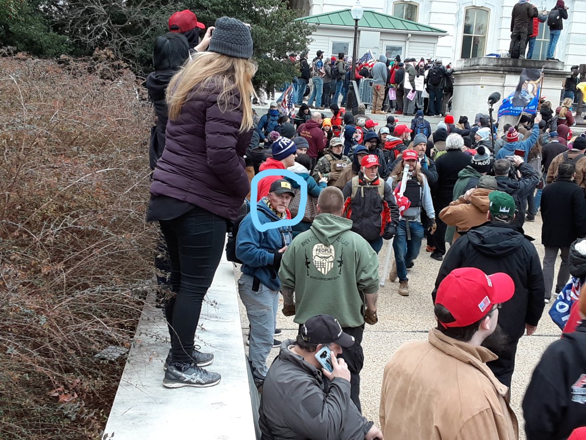 I am not sure if the man with the bloody face is a proud boy, but he is wearing Proud Boy colors on his scarf.One of his backpack patches says, "I'm here to break shit" and I imagine that's how he ended up with the bloody face. 11/