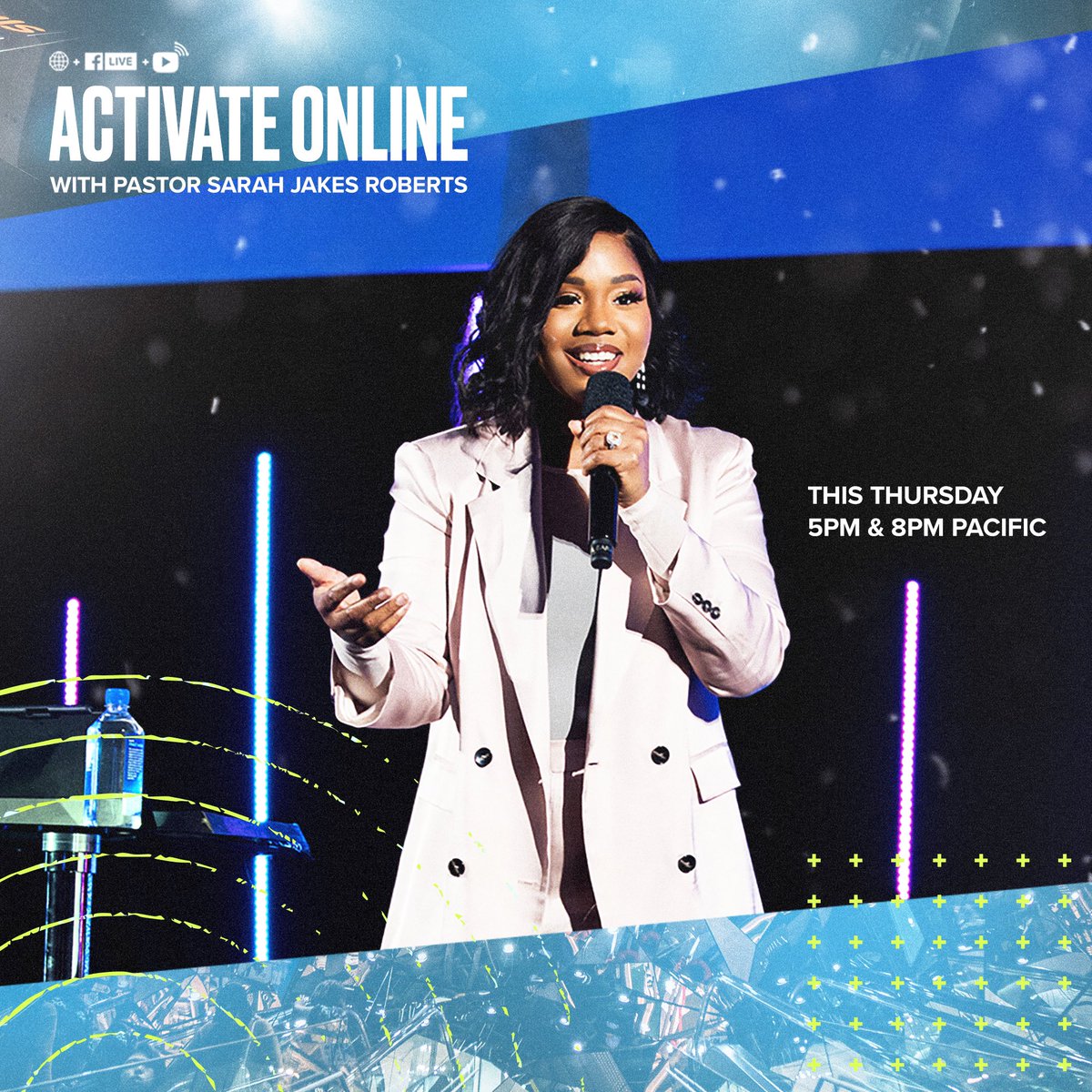 oneonline_'s tweet photo. Pastor @SarahJakesRoberts is bringing a word TONIGHT for Activate Online. Don’t miss what God has in store for you as we continue building the Kingdom. TAG someone who shouldn’t miss it!
5PM & 8PM PST
📍 YouTube, FB Live, & Our Website
.
.
.
#ActivateOnline #TPH #TPHOneLA https://t.co/PC3q1Z8yc4