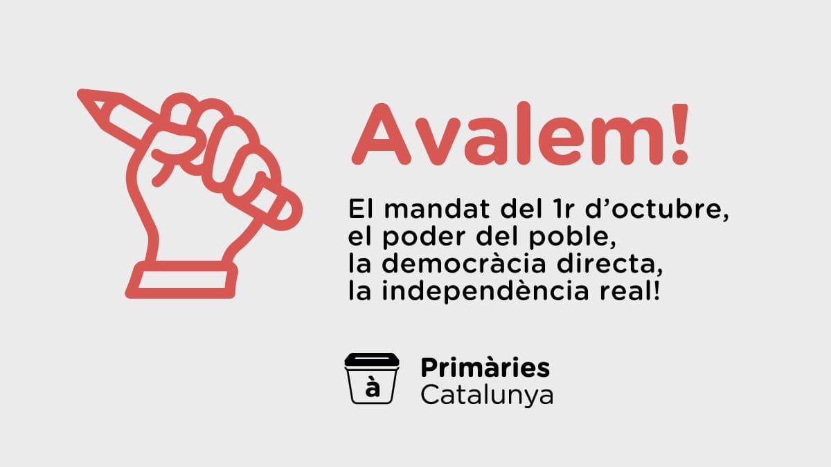 PrimariesCat's tweet photo. 📢AVALEM la independència real a: ALELLA
Demà dia 8 de 11:00 a 13:30 h a la Plaça de Can Lleonard d'Alella, estarem recollint ✍️ signatures per avalar la llista de @PrimariesCat.
Ja només ens manquen els avals de Tarragona i Barcelona!
Vine, signa i #FemHo https://t.co/tBYyL7FDIS