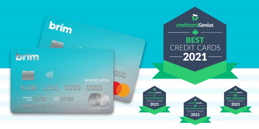 Proud to be awarded 2021’s best credit card in three categories! @creditcardgenius <a href="/MastercardCA/">Mastercard Canada</a> #BestCreditCard #BestinCanada #Brim