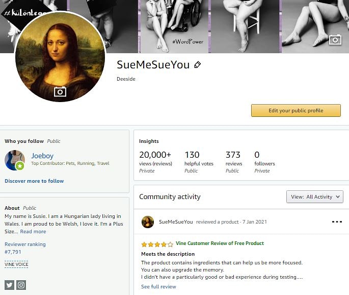 SueMeSueYou2's tweet photo. Im very proud and greatful today!
Thanks to 20K people for seeing my reviews!
YOU ARE SUPERSTAR!!!
Thanks For The AmazonUK the last 5 months! πππ
#amazoninfluencer #amazon #amazonuk #amazonDeeside #amazonreviewer #amazonprime #amazonvine #amazonvoice #amazonvinevoice https://t.co/UaDEU5MVj7
