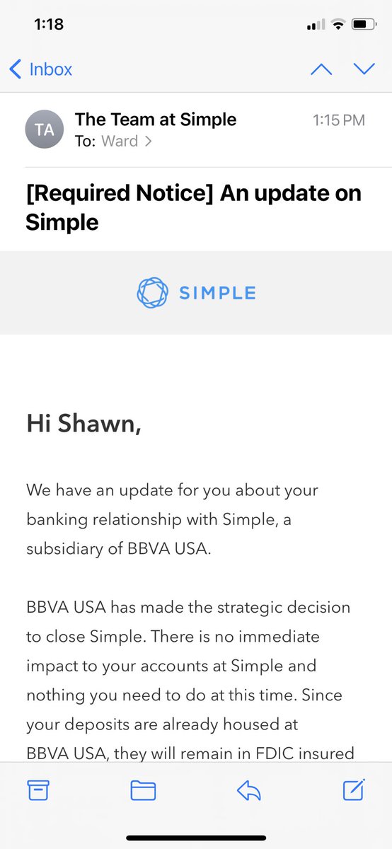 Good bye Simple.  The OG of the ‘cool’ debit/credit card.  Wonder if BBVA got their $117M worth
