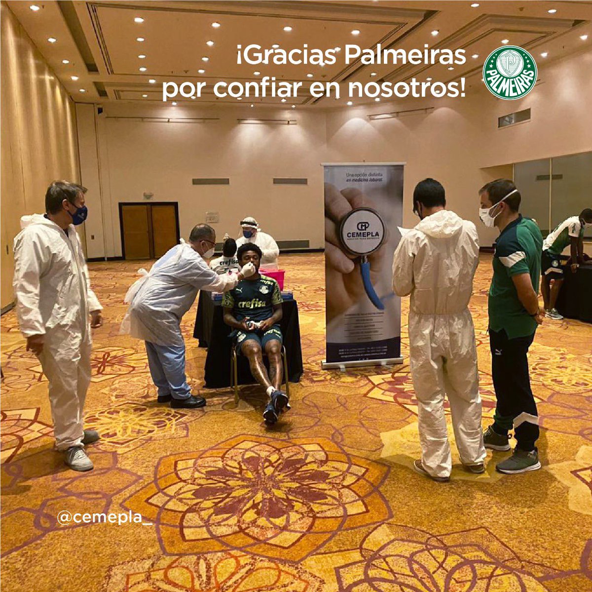 Cemepla's tweet photo. HISOPAMOS A LOS JUGADORES DE @SantosFC y @Palmeiras previo a sus partidos de fútbol contra @BocaJrsOficial y @RiverPlate 

Gracias por confiar en nosotros! 

Información sobre test de COVID en ventas@cemepla.com

#palmeiras #santosfc #hisopado #futbol #copalibertadores https://t.co/AJQkQ0XPtb