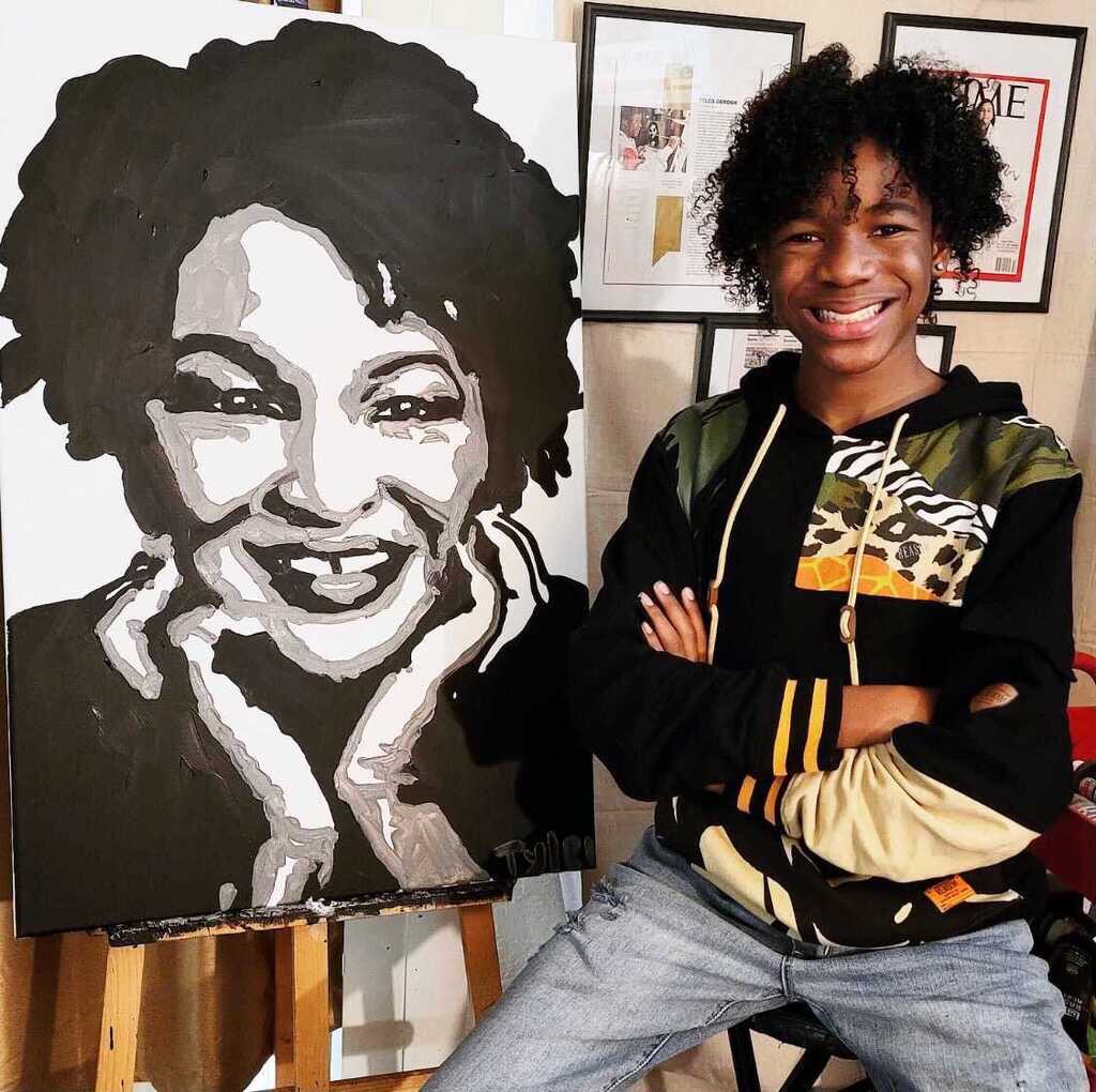 Tyler Gordon (@tygordonsworld) on Twitter photo I paint people who inspire me; and Ms. <a href="/staceyabrams/">Stacey Abrams</a> your hard work and determination have shown me that anything is possible when you work for what you believe is the right thing to do! You have overcome so much, just like me, and I am honored to be painting you today! I paint people who inspire me; and Ms. <a href="/staceyabrams/">Stacey Abrams</a> your hard work and determination have shown me that anything is possible when you work for what you believe is the right thing to do! You have overcome so much, just like me, and I am honored to be painting you today!