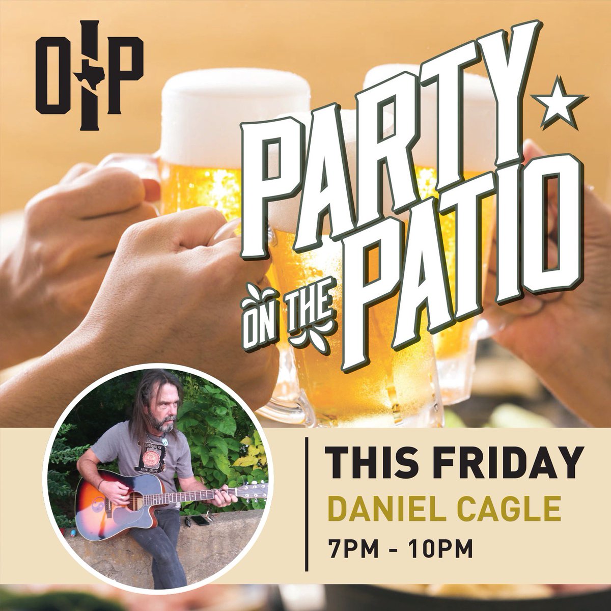 FRIDAY is our weekly PARTY ON THE PATIO!! 

We’ll have LIVE TUNES from Daniel Cagle, plus delicious food and cold drinks!! 

So, locate your party pants, put them on, and COME PARTY!!

#PostUp