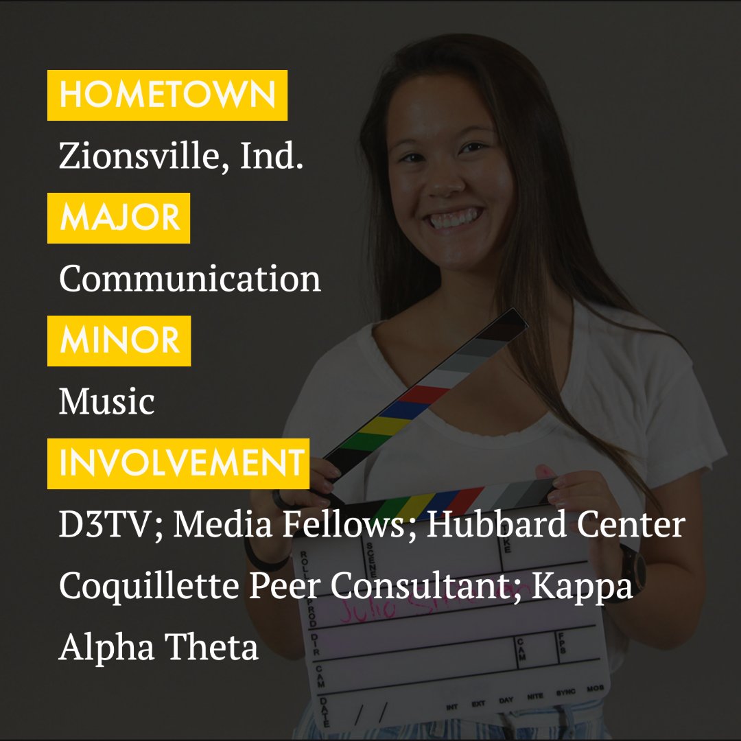 DePauwU's tweet photo. “DePauw is a place that welcomes experimentation, failure, and innovation. I have never been afraid to try something new here, and that is what has helped me to discover my own passions.” -Julia Sifferlen ‘21, Zionsville, Ind. 

#DePauw2021 #GoldWithin https://t.co/pGdRmszg2I