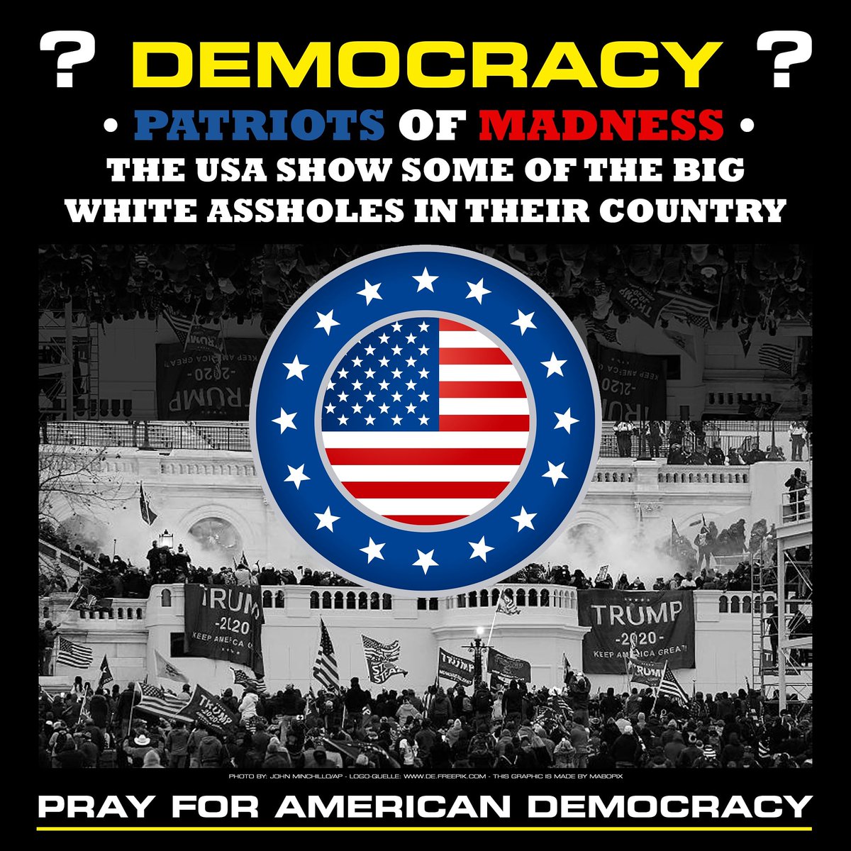DEMOCRACY USA ???
#democracy #democracia #demokratie #usa #usademocracy #usapatriot #prayfordemocracy #trump #trump2020 #trump2021 #america #americacapitol #american #americandemocracy #news
