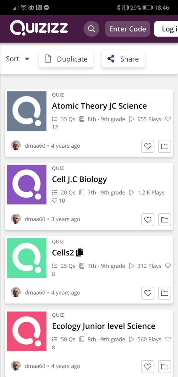 Another great recommendation - plenty of quizzes for junior cycle science!  https://quizizz.com/collection/590996b26bf6991300799839
