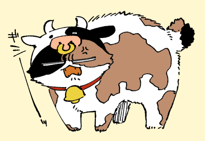 毛むくじゃらの牛だなあ(年賀状になってそう 