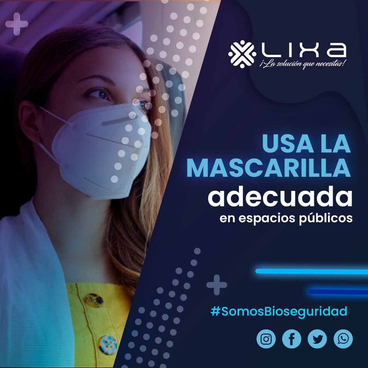 Lixa_Corp's tweet photo. Evita el contagio, un implemento que se ha convertido indispendable para combatir el #covid_19 es la mascarilla,  Úsala con responsabilidad. https://t.co/yddJyyk0v2