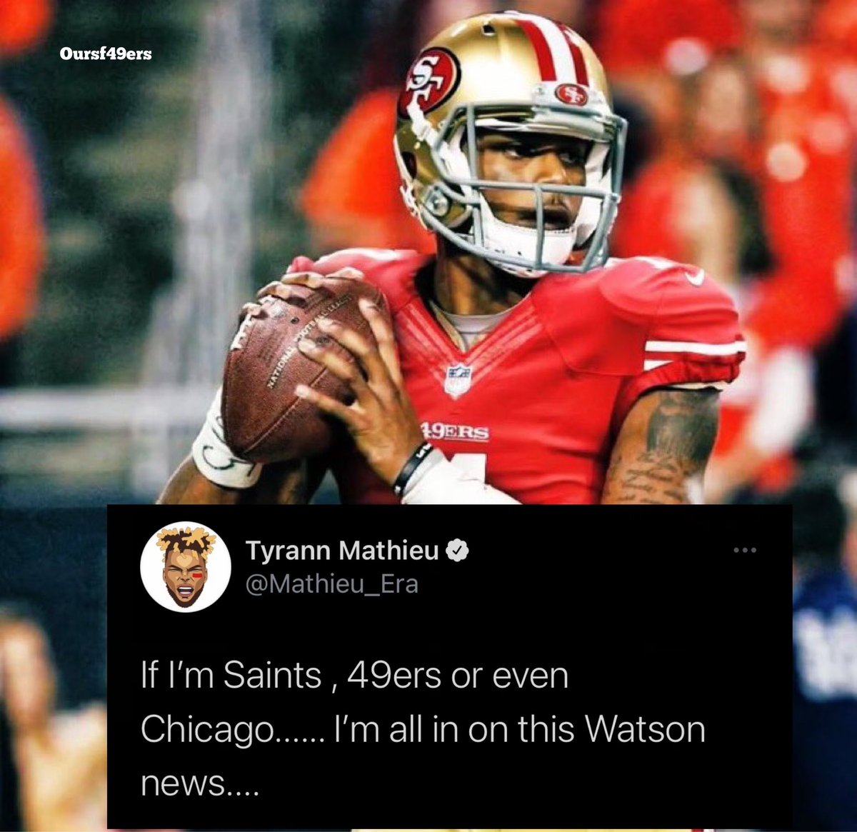 Oursf49ers On Twitter Deshaun Watson To Sf Hype Is Buzzing Today Thoughts On Watson To The 49ers