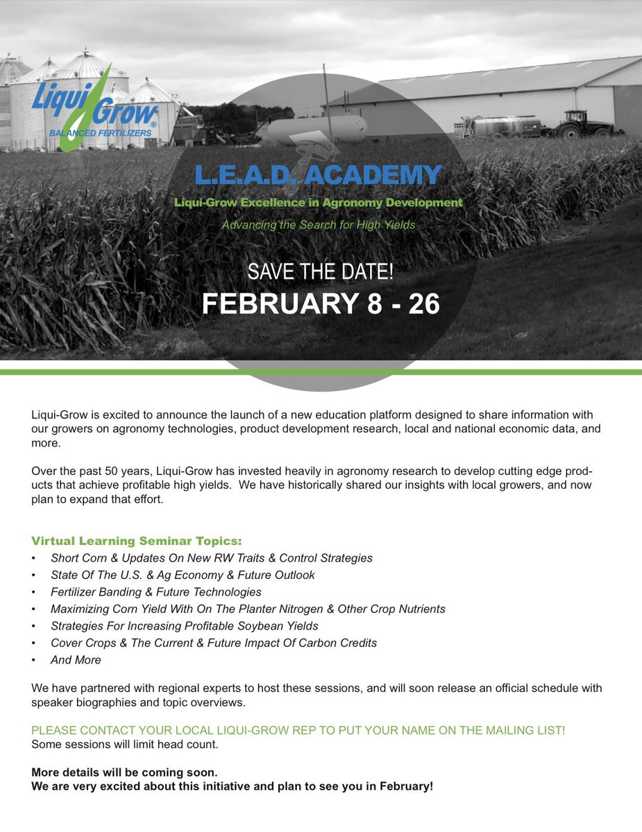 LiquiGrow's tweet photo. Over the past serveral months, we’ve been extensively planning to launch our L.E.A.D. ACADEMY! 

📆 SAVE THE DATE for February 9th, as we’ll be launching our first topic at 9 am on a platform that is currently being decided. 

View our Facebook page for complete post. https://t.co/dg7buaKgfk