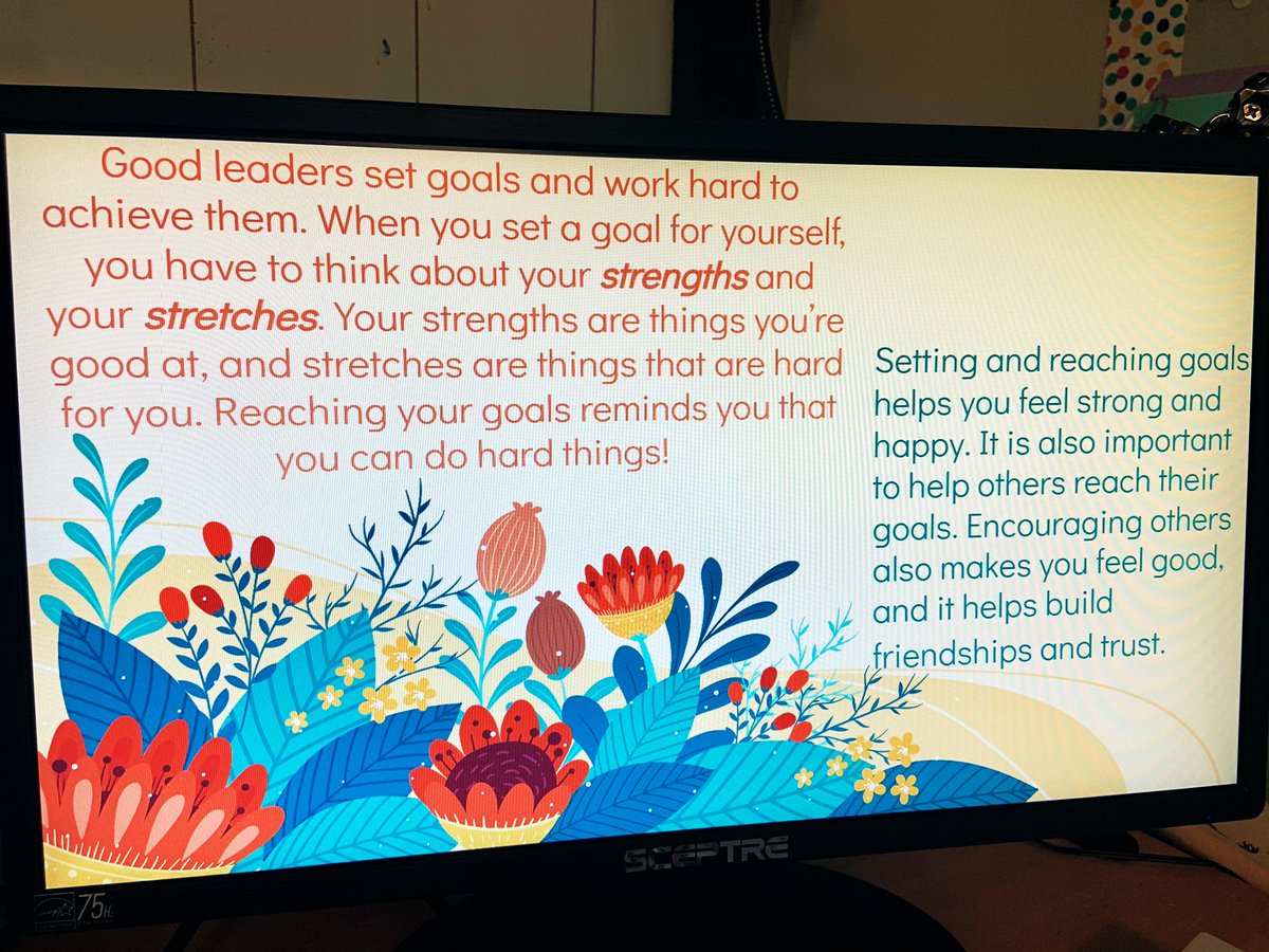 emmleaders1's tweet photo. For Thoughtful Thursday, our 2nd grade leaders spent time learning about our individual strengths and stretches as we prepare to set goals for the new year! #MMTIC @CombsCatchUp @combs2nd https://t.co/RQYEOOYspy