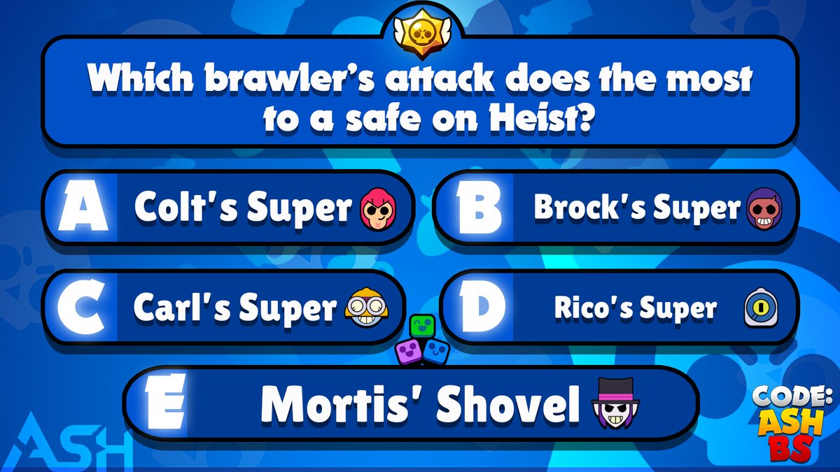 Code Ashbs On Twitter Quiz Time Answer Will Be Revealed In The Next Post Note Any Star Power Is Applicable For The Brawlers Brawlstars Https T Co Cgicqpmwwc - brawl stars quize