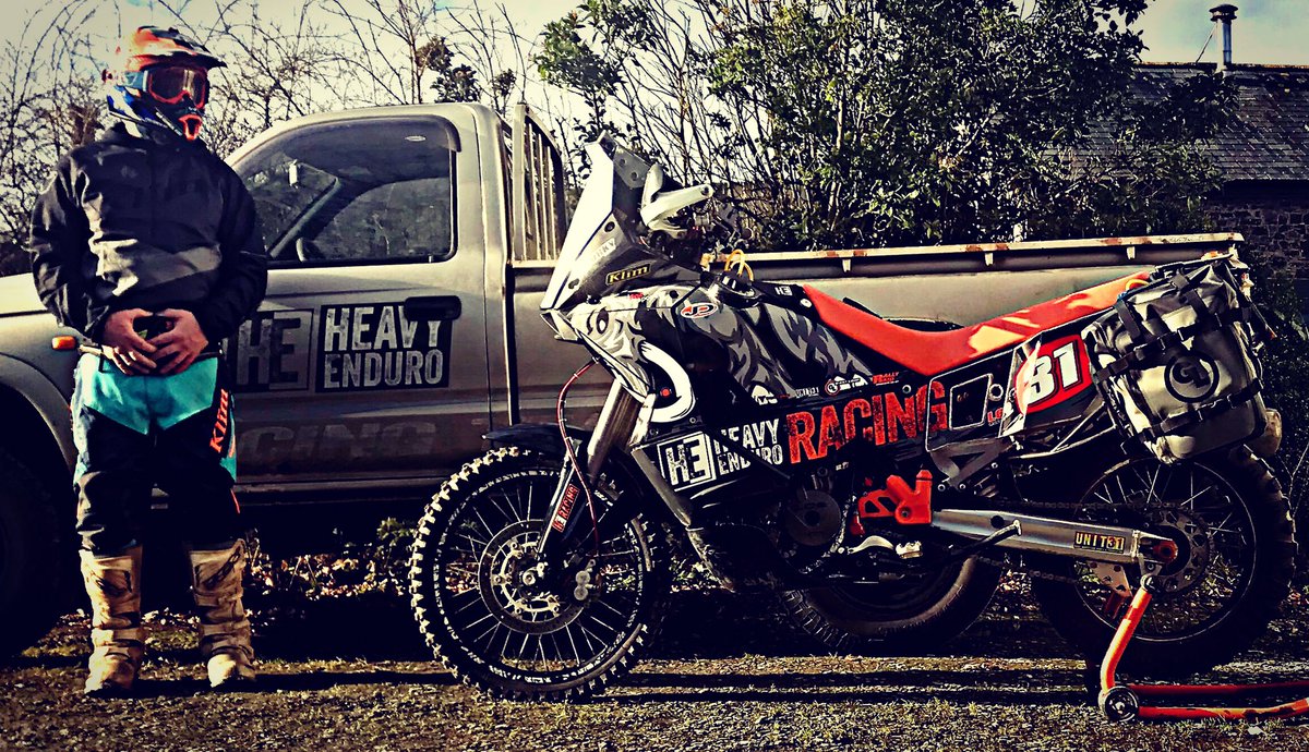 HE_Racing's tweet photo. That’s the 950 Rally ready for the next race season. Highlights being an 18,000 km race/adventure from U.K. to Japan and of course the Africa Eco Race. #klim #Giantloop #expeditionfoods #rallyraidproducts #tripleclampmoto #jdracing https://t.co/QHIoBAxqAM