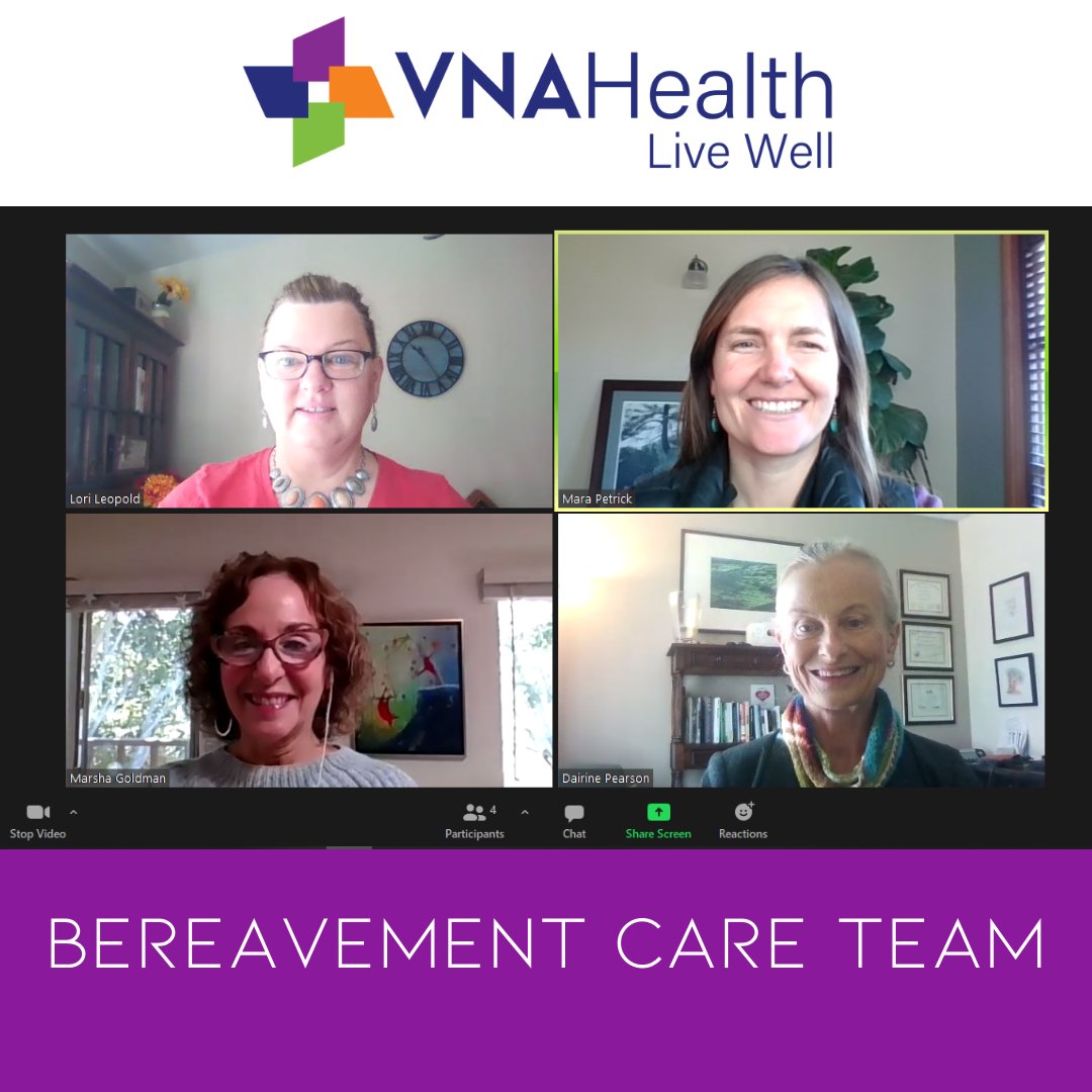 VNALiveWell's tweet photo. #Thankful for our Bereavement Care team and the support they provide to our community! Contact our team at 805-690-6201 to schedule a telehealth appointment today. 

L-R: Lori L., MSW;  Mara P. LCSW (hablo español)  Marsha G. PhD, MSW; Dairine P. LCSW https://t.co/SDMHkSNjD4