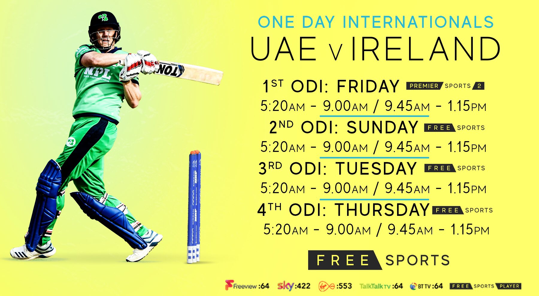 IRE vs UAE 1st ODI live streaming