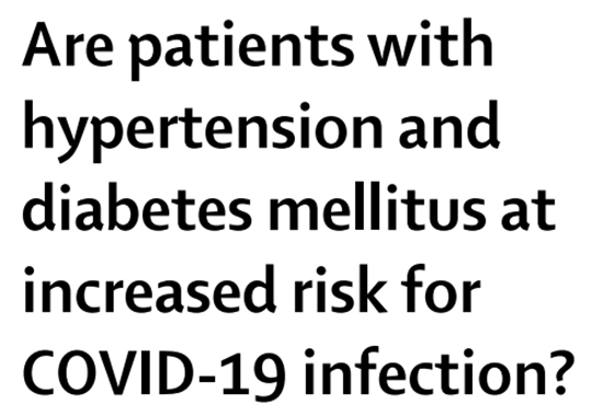 ACE2, a counterregulatory enzyme in the RAS, is the receptor for SARS-CoV-2 on host cellsEarly in the pandemic, a hypothesis emerged that ACEIs & ARBs may COVID-19 risk & severity based on prior data that they *might* ACE2 expression/activity https://doi.org/10.1016/s2213-2600(20)30116-82/