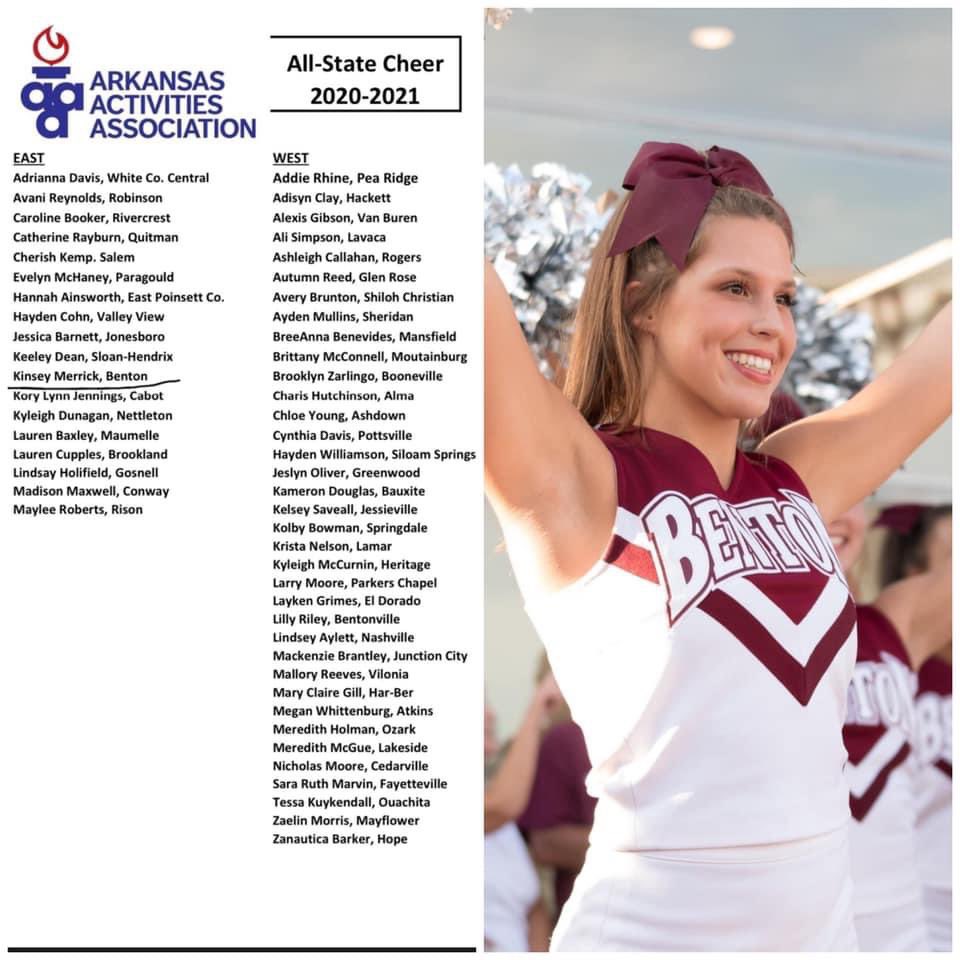 CheerBenton's tweet photo. Congrats to our captain @KinseyMerrick for making All-State Cheer!! https://t.co/zB1SNoN7AL