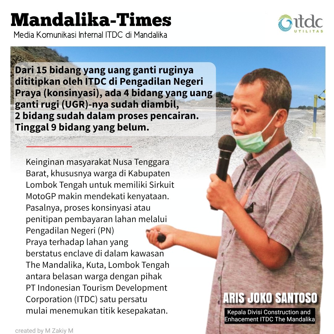 Tentang tanah masih dalam prosdes, taai apakah tanah di daerah yg sedang dikerjakan atau di laur sirkuit? yang bermasalah