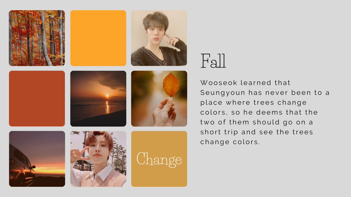 ☆ Fall
☆ Seungyoun/Wooseok
☆ Not Rated
☆ 1000 words
☆ written by @sngskgyul 

archiveofourown.org/works/28520634