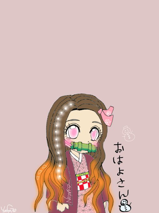 結リfa 710🪐⭐️@歌うボカロPさんがTwitterに投稿した竈門禰豆子(鬼滅の刃)のイラスト。