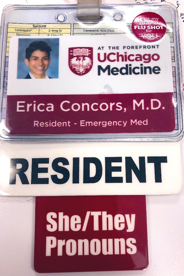 doctorejc's tweet image. Guess whose pronouns buddy badge arrived?