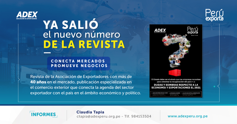 #PerúNoSeDetiene 🇵🇪 El 2020 fue un año muy duro para los exportadores. En la edición Nº 424 de nuestra revista #PerúExporta, presentamos un análisis sobre lo ocurrido el año pasado y las expectativas para el 2021. ➡️ https://t.co/r8wB44KcQq #JuntosPodemos 💪 https://t.co/UTee59PBGX